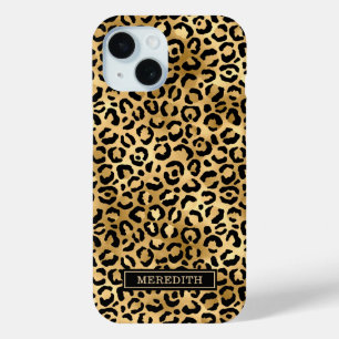 Goldfolie-Leopardenprint monogrammiert Case-Mate iPhone Hülle