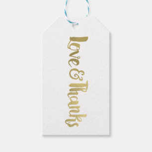 Goldfolie Liebe & Dank Fett Dicker Schriftzug Dank Geschenkanhänger