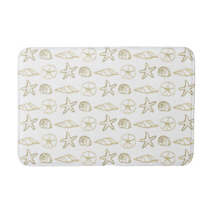 Goldfolie Look Meeresmuscheln Chic Strand Elegant Badematte