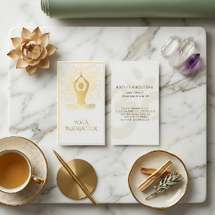Goldfolie-Mandala-Blumen-Yoga-Meditation-Om-Symbol Visitenkarte