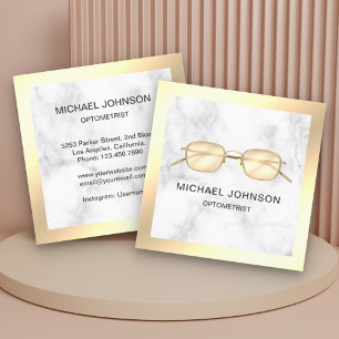 Goldfolie Marmor Brille Augenarzt Optiker Quadratische Visitenkarte