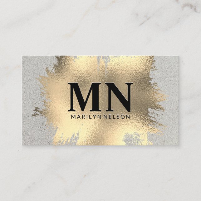 Goldfolie mit Chic Monogram gespült Visitenkarte (Vorderseite)