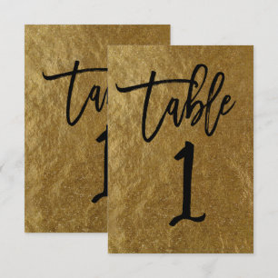 Goldfolie moderne Schrift Tischnummer 1