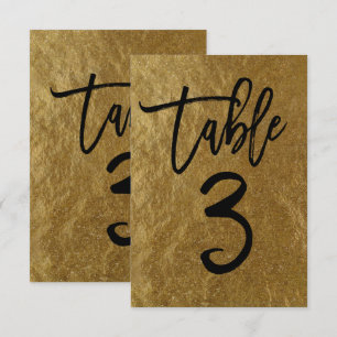 Goldfolie moderne Schrift Tischnummer 3