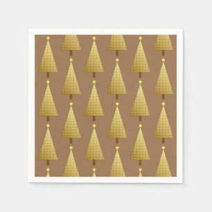 Goldfolie Moderner Weihnachtsbaum Papier Napkins Serviette