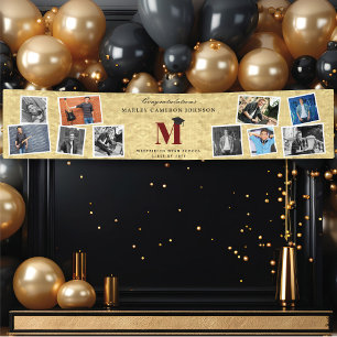 Goldfolie Monogramm 10 Mehrfach Foto Abschlussfeie Banner