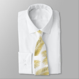 Goldfolie Palm Blätter Muster Krawatte