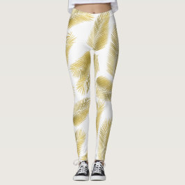 Goldfolie Palm Blätter Muster Leggings