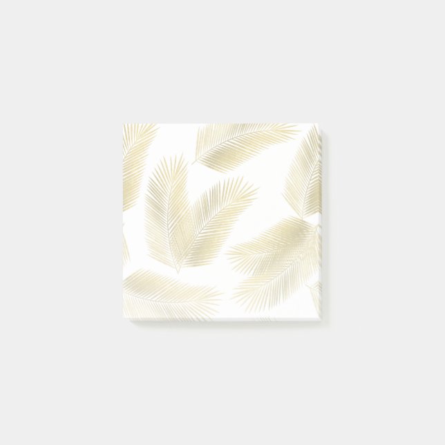 Goldfolie Palm Blätter Muster Post-it Klebezettel (Vorderseite)