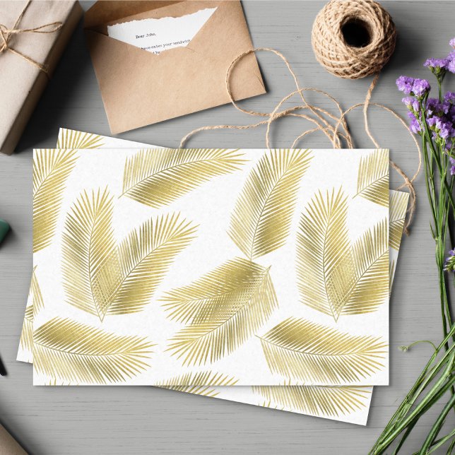 Goldfolie Palm Blätter Muster Seidenpapier (Gold Palm Leaves Pattern Tissue Paper)