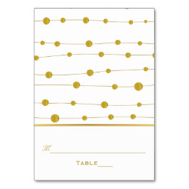 Goldfolie Perlen & Streifen Moderne Hochzeitsstift Tischnummer