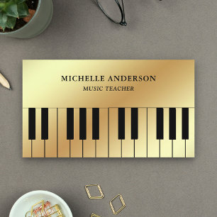 Goldfolie-Piano-Tastatur-Musiker-Pianist Visitenkarte