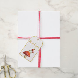 Goldfolie, Pilze & Bienen, Babydusche Geschenkanhänger