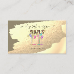 Goldfolie-Pinselstrich-Glanz-Nagellack Visitenkarte