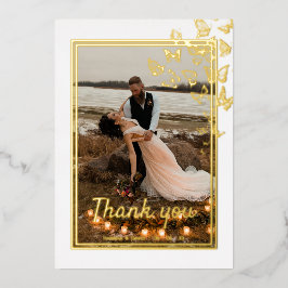 Goldfolie Rahmen Hochzeit danke Karte