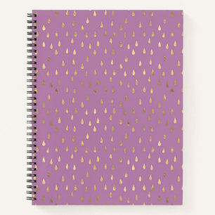 Goldfolie-Regentropfen-Muster-Notizbuch Notizbuch