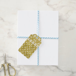 Goldfolie-Rentiere und Schneeflocken Geschenkanhänger