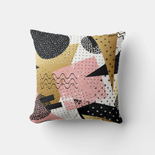 Goldfolie Rosa Abstraktes Muster Kissen