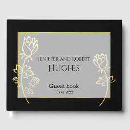 Goldfolie Rose Blume Wasserzeichen Gästebuch