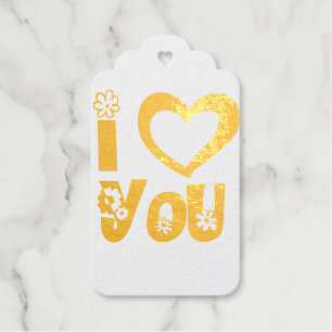 Goldfolie Rot Ich liebe dich Geschenkanhänger