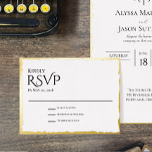 Goldfolie-RSVP-Karte mit unbeschnittenem Rand