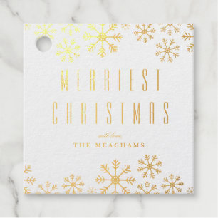 Goldfolie-Schneeflocken Weihnachts-Geschenkanhänge Geschenkanhänger