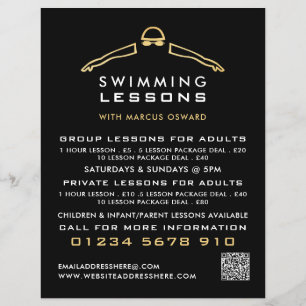 Goldfolie Schwimmer Symbol, Schwimmunterricht Werb Flyer