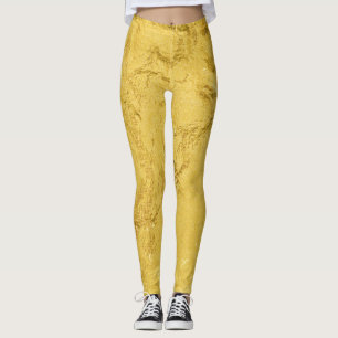 Goldfolie: Shiny Abstrakt Texture Leggings