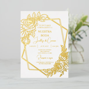 Goldfolie Spanische Hochzeit Folieneinladung
