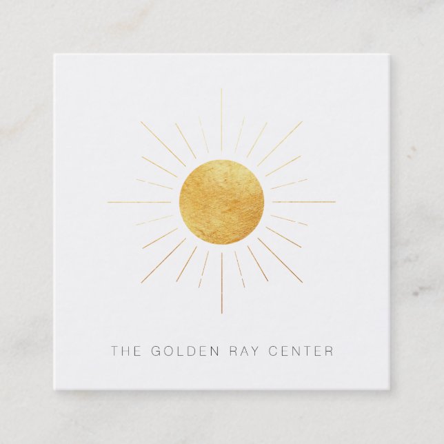*~* Goldfolie Sun und goldene Quadratische Visitenkarte (Vorderseite)