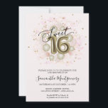 Goldfolie Sweet 16 Birthday Balloons Party Pink Einladung<br><div class="desc">Lass deinen Freunden, ihre Kalender für deinen besonderen Tag mit diesen schönen staubblauen Sweet 16 Einladungen zu markieren. Jede Einladung bietet ein festliches Design mit schönen Ballons, die perfekt geeignet sind, um die Stimmung für einen Tag des Vergnügens und der Feier. Egal ob Sie eine große Ballsaal-Gala oder eine intimere...</div>
