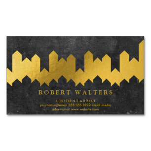 Goldfolie Textur Lux Formen Schiefer Magnetische Visitenkarte