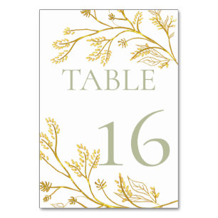 Goldfolie Tischnummer