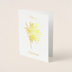 Goldfolie Tritonshornwelle-Silhouette Aquarell Folienkarte