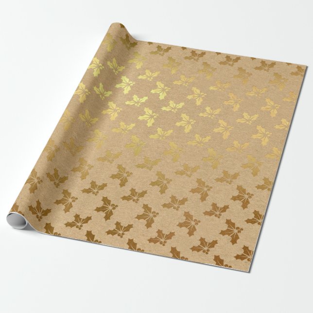 Goldfolie Weihnachten Geschenkpapier (Ungerollt)