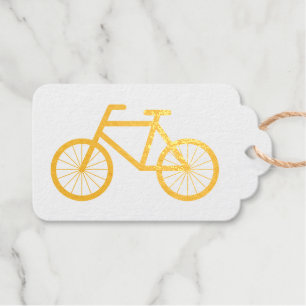 Goldfolie Weihnachtsgeschenktafeln mit Fahrradsymb Geschenkanhänger