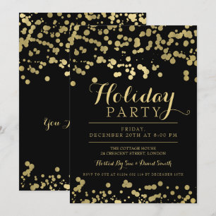 Goldfolieconfetti-Feiertags-Party Einladung