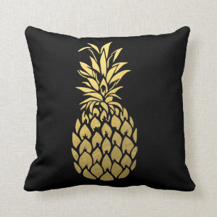 Goldfolien-Ananas-Schwarz-Wurfs-Kissen Kissen