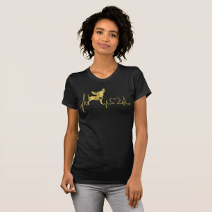 Goldfolien-Chihuahua-T-Shirt Schwarzes T-Shirt