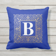 Goldfolien-Effekt-Monogramm-Wurfs-Kissen