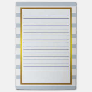 Goldfolien-grauer Streifen-weiße gezeichnete Post-it Klebezettel