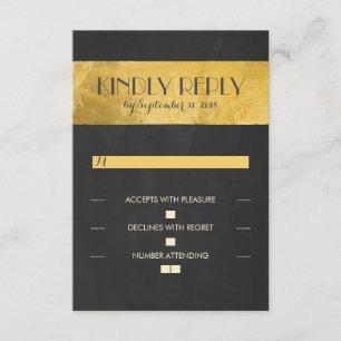 Goldfolien-Hochzeitskarten für Halbpension RSVP Karte