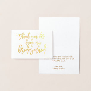 Goldfolien-Kalligraphie-Hochzeit danken Ihnen zu Folienkarte