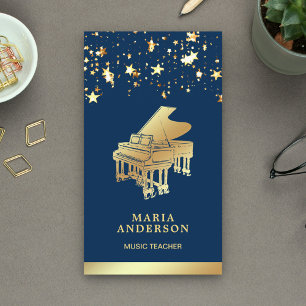 Goldfolien-Konfetti Flügel Musiker Pianist Visitenkarte