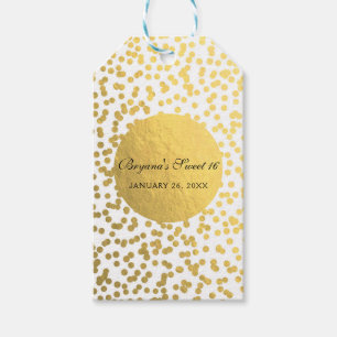 Goldfolien-Konfetti-Punkte Glam moderne Hochzeitsd Geschenkanhänger