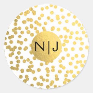 Goldfolien-Konfetti-Punkte Glam moderne Hochzeitsd Runder Aufkleber