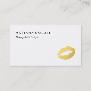 Goldfolien-LippenMaskenbildner-Visitenkarte Visitenkarte