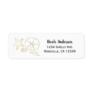 Goldfolien-Look-Meeresmuscheln Chic Strand Elegant