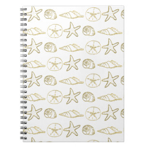 Goldfolien-Look Meeresmuscheln Chic Strand Elegant Notizblock