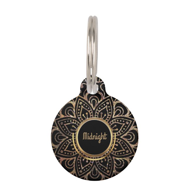 Goldfolien-Mandala für Haustier Haustiermarke (Vorderseite)